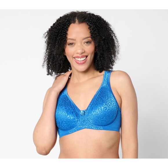 Breezies Women's Bra Sz 44DDD Wild Rose Lace Seamless Underwire NAVY A260366 - Picture 1 of 4